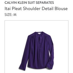 Calvin Klein Itai Pleat Shoulder Detail Blouse